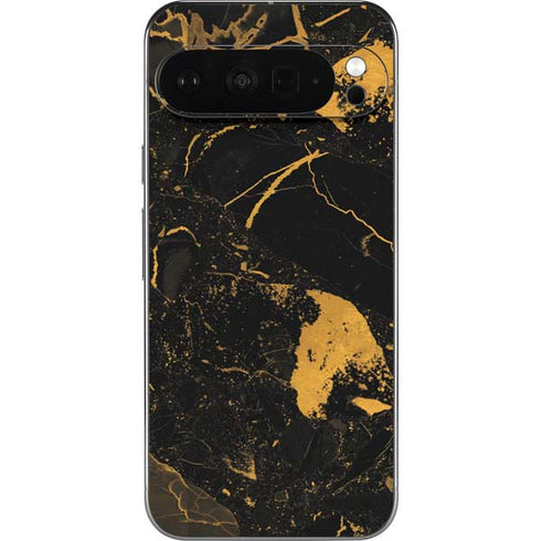 Black and Gold Scattered Marble Pixel 9 Pro XL Skin